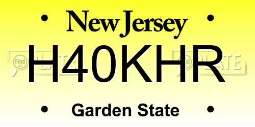 H40KHR New Jersey License Plate