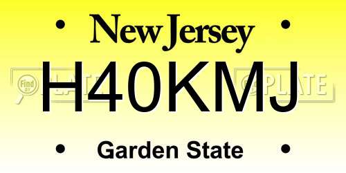 H40KMJ New Jersey License Plate