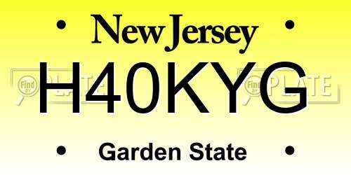 H40KYG New Jersey License Plate