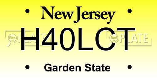 H40LCT New Jersey License Plate