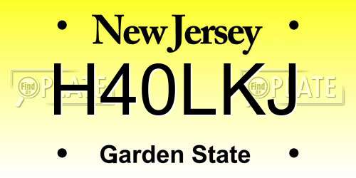 H40LKJ New Jersey License Plate