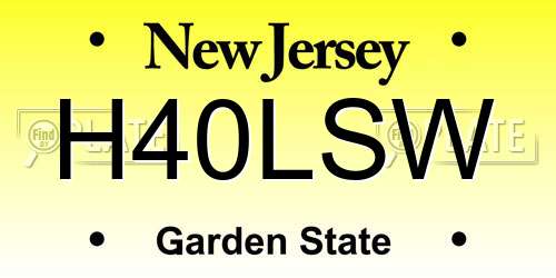 H40LSW New Jersey License Plate