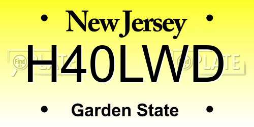 H40LWD New Jersey License Plate