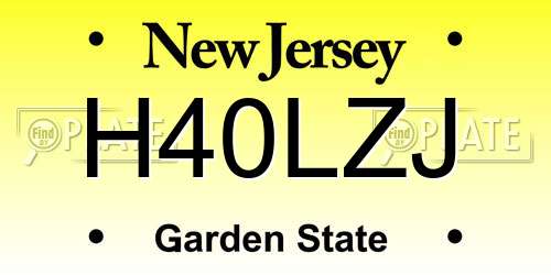 H40LZJ New Jersey License Plate