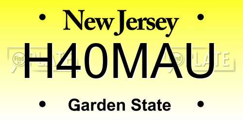 H40MAU New Jersey License Plate