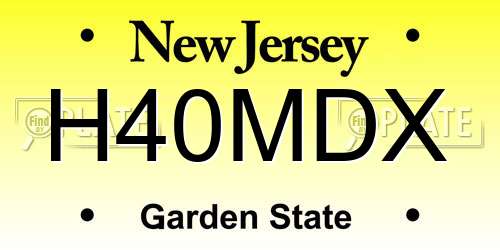 H40MDX New Jersey License Plate