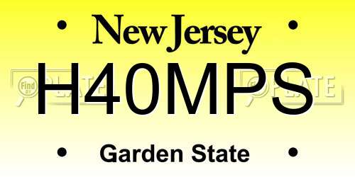 H40MPS New Jersey License Plate