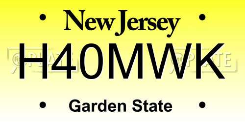 H40MWK New Jersey License Plate