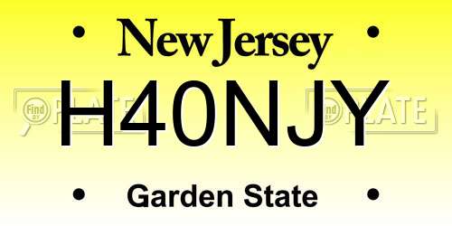 H40NJY New Jersey License Plate