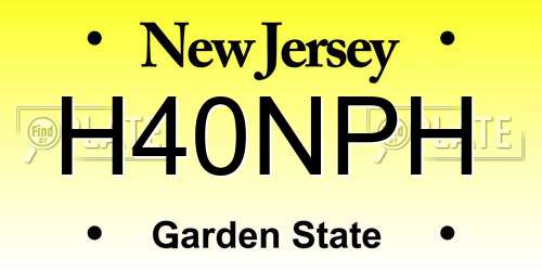 H40NPH New Jersey License Plate