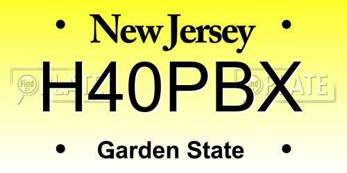 H40PBX New Jersey License Plate