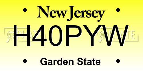 H40PYW New Jersey License Plate