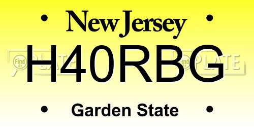 H40RBG New Jersey License Plate