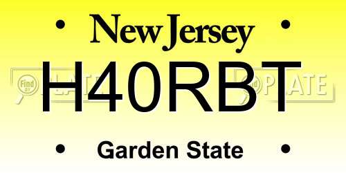 H40RBT New Jersey License Plate