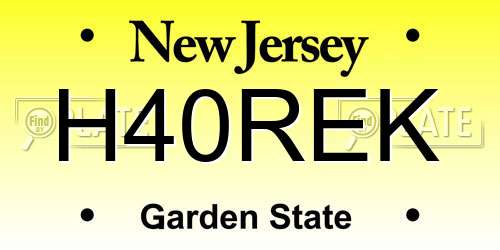 H40REK New Jersey License Plate
