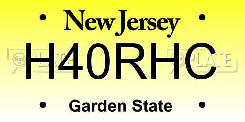 H40RHC New Jersey License Plate