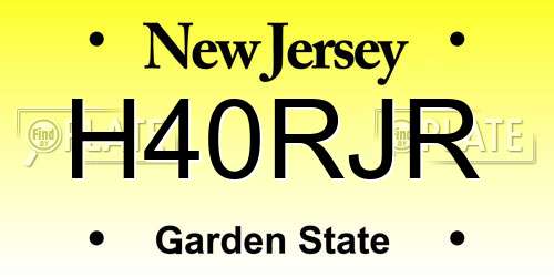 H40RJR New Jersey License Plate