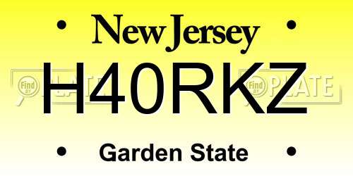 H40RKZ New Jersey License Plate
