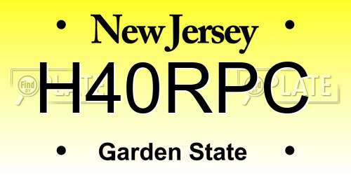 H40RPC New Jersey License Plate