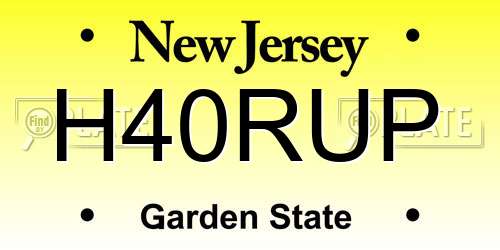 H40RUP New Jersey License Plate