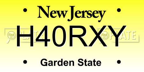 H40RXY New Jersey License Plate