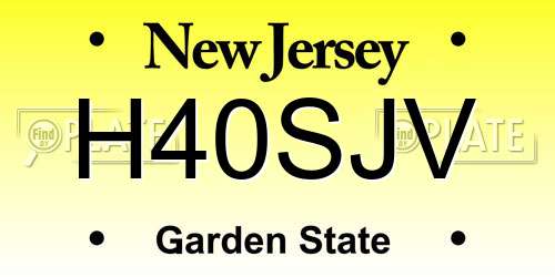 H40SJV New Jersey License Plate