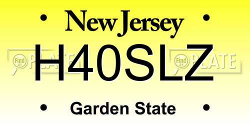 H40SLZ New Jersey License Plate