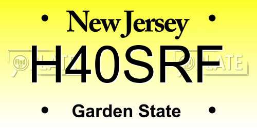 H40SRF New Jersey License Plate