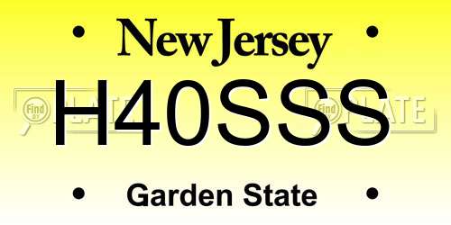 H40SSS New Jersey License Plate