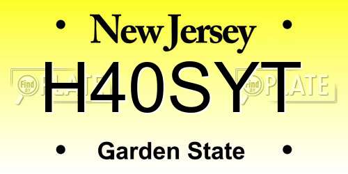 H40SYT New Jersey License Plate
