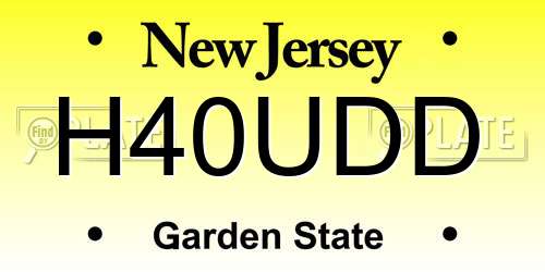 H40UDD New Jersey License Plate