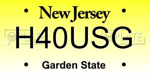 H40USG New Jersey License Plate