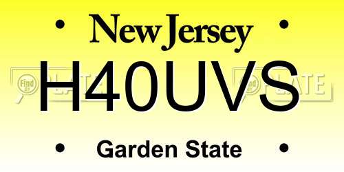 H40UVS New Jersey License Plate