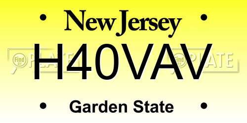H40VAV New Jersey License Plate