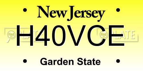 H40VCE New Jersey License Plate
