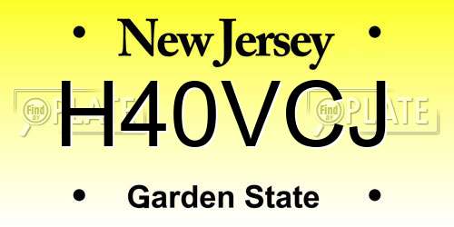 H40VCJ New Jersey License Plate