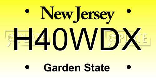 H40WDX New Jersey License Plate