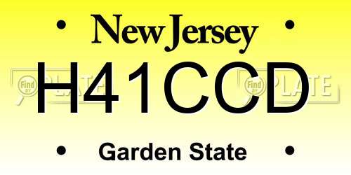 H41CCD New Jersey License Plate