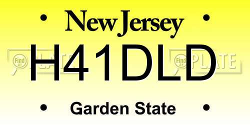 H41DLD New Jersey License Plate