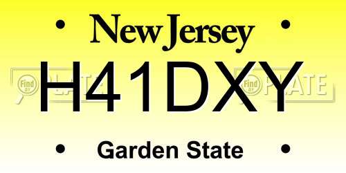 H41DXY New Jersey License Plate