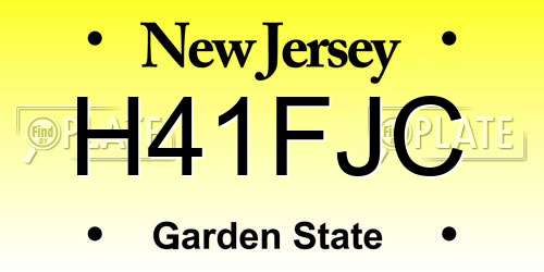 H41FJC New Jersey License Plate