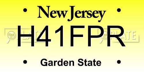 H41FPR New Jersey License Plate