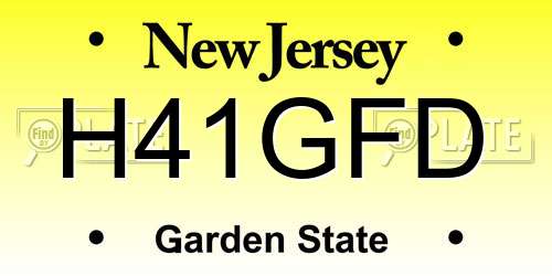 H41GFD New Jersey License Plate