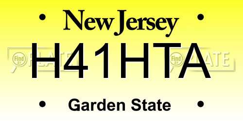 H41HTA New Jersey License Plate