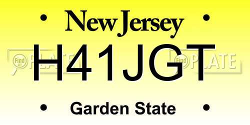 H41JGT New Jersey License Plate