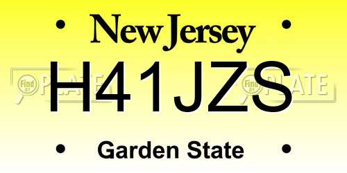 H41JZS New Jersey License Plate