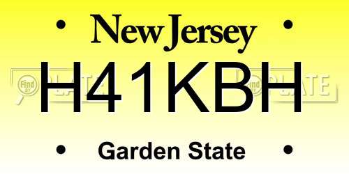 H41KBH New Jersey License Plate