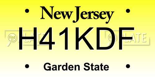 H41KDF New Jersey License Plate