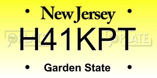 H41KPT New Jersey License Plate