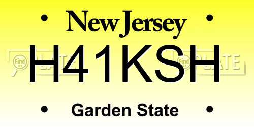 H41KSH New Jersey License Plate